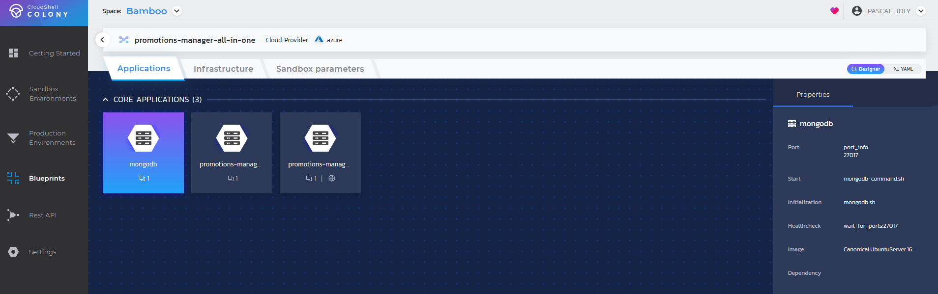 Model your application environment blueprint  using CloudShell Colony